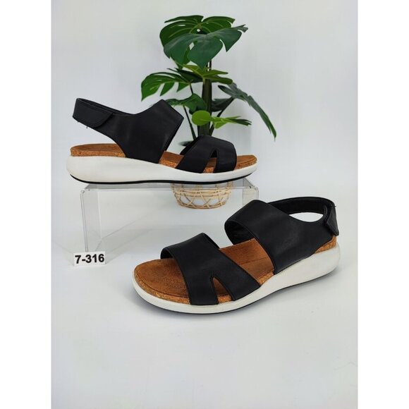 Unstructured By Clarks Women's Un Bali Black Sling Back Sandals Size 7.5M US - Picture 1 of 9